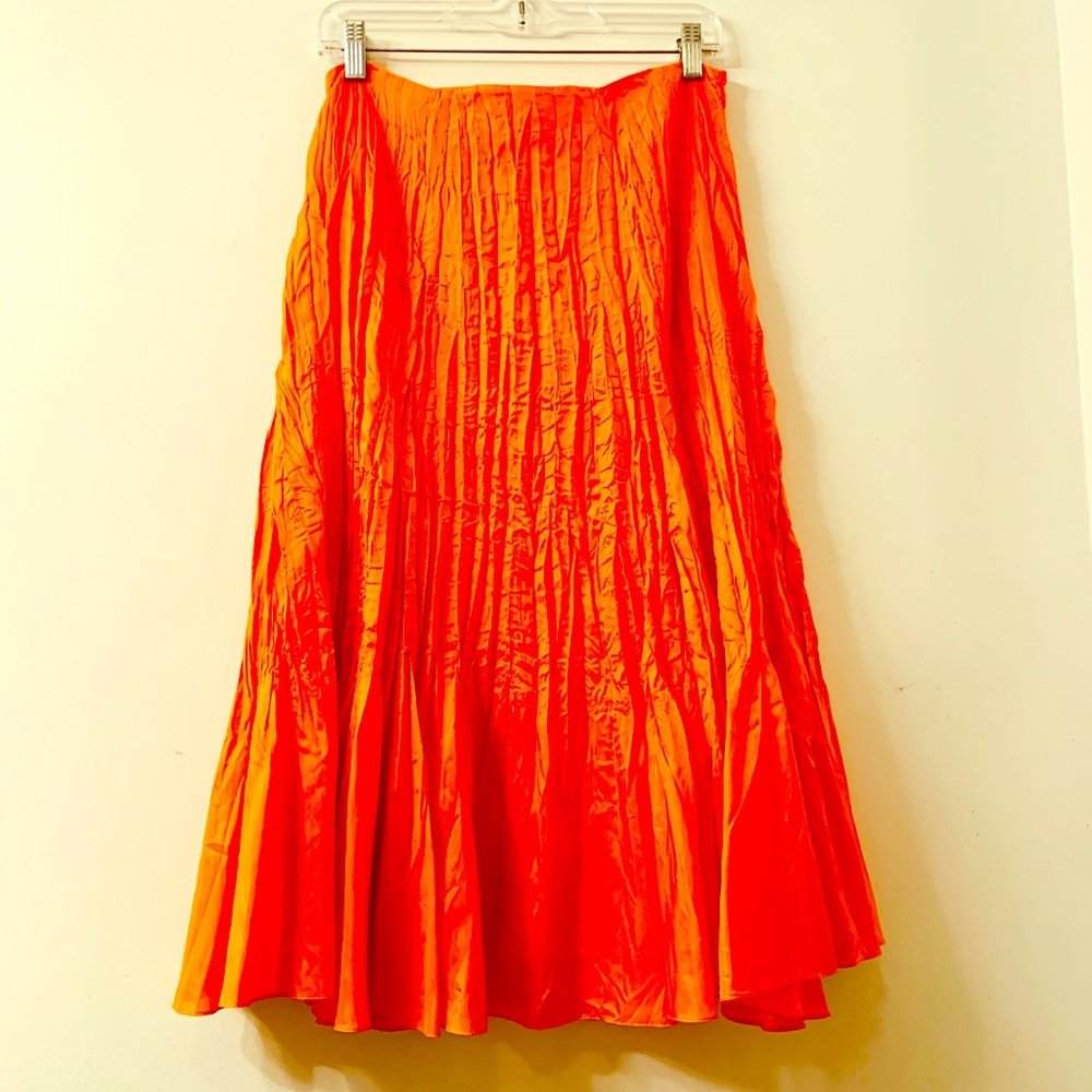 Outrageous orange Ralph Lauren long silk skirt